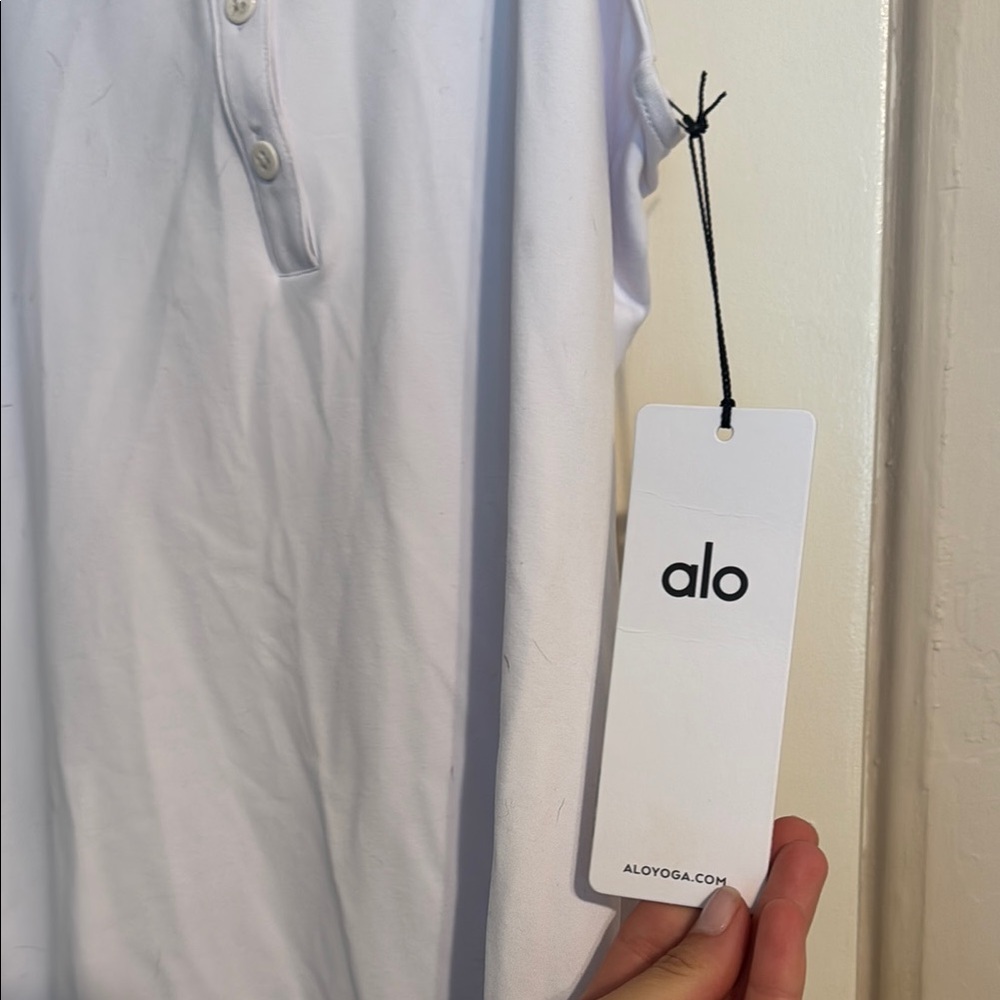 ALO Yoga White Sleeveless Polo Dress - Picture 4 of 7